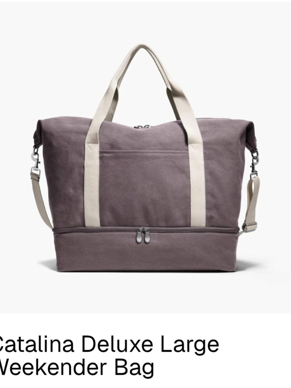 Lo & Sons Catalina Deluxe Large Weekender Bag - Taupe with Cream Straps